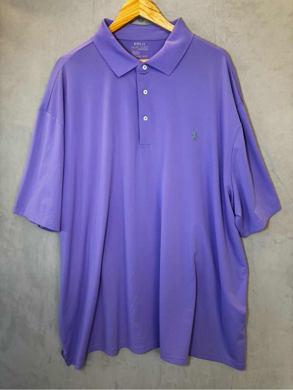 Polo Ralph Lauren Performance Polo Men’s 4XB Purple Green Pony Big & Tall